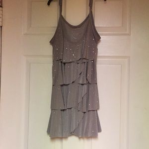Ruffled taupe studded top